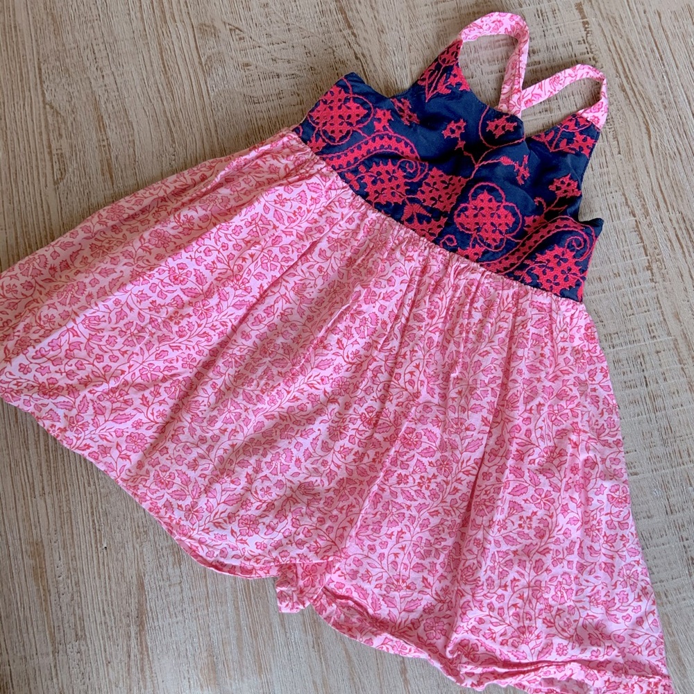 Cheeni Girls navy and pink dress with embroidery size 2T